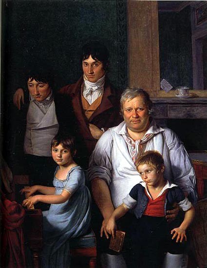 Portrait of a man and his children