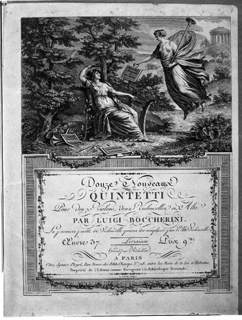 Score of Douze Nouveaux Quintetti by Luigi Boccherini published by Ignaz Pleyel