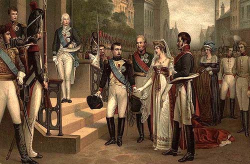 Napoleon I receiving Queen Luise of Prussia at Tilsit (6 July, 1807)