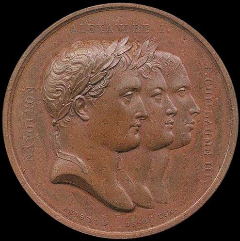 Commemorative medal for the peace treaties at  Tilsit  (July 1807)