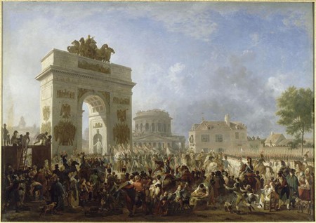 Entrée de la Grande Armée à Paris par la barrière de la Villette, 25 novembre 1807, à sa tête le maréchal Bessières, après la campagne de Prusse