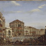 L’Empereur présidant les régates sur le Grand Canal depuis le balcon du palais Baldi, but de la course, le 2 décembre 1807