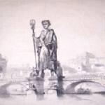Projet architectural, Paris : Pont scindé en deux soutenant la statue colossale de Napoléon Ier