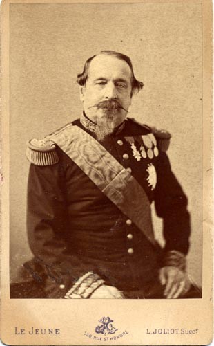 Visiting card portrait of Napoleon III in military uniform