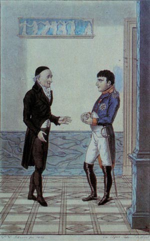 Rencontre de Napoléon et de Goethe, au Palais du gouverneur, Erfurt, 1808 (carte postale 2)