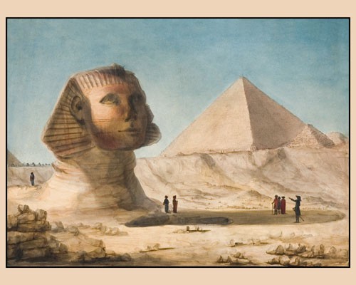 Conté, Vue du sphinx et de la grande pyramide, collection baron Thénard