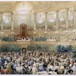 Souper offert par l’empereur Napoléon III à la reine Victoria dans la salle de l’Opéra du château de Versailles, le 25 août 1855