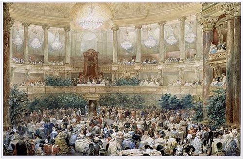 Supper offered by Emperor Napoleon III to Queen Victoria in the salle de l’Opéra, Château de Versailles, 25 August 1855