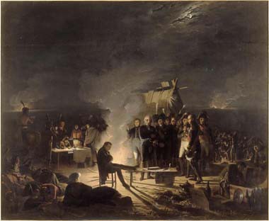 Bivouac de Napoléon Ier sur le champ de bataille de Wagram pendant la nuit du 5 au 6 juillet 1809