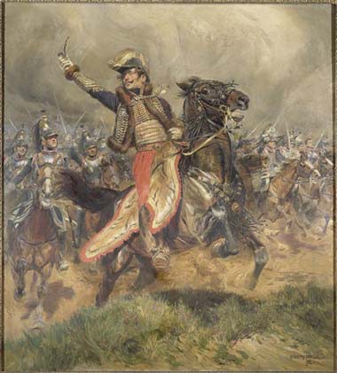 Dernière charge du général Lasalle, tué à Wagram le 6 juillet 1809