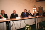 <i>The speeches</i>” />The new museum auditorium was packed to hear speeches by the Paolo Filippi, Peter Hicks of the Fondation Napoléon, the Assessore di Cultura, Maria Rita Rossa, and Giulio Massobrio, joint project manager with Gigi Poggio for the new Marengo Museum. Visitors were then given a preview of the permanent collection and several prestigious loans, notably the Fondation Napoléon's massive canvas of Napoleon and <A class=texteIntro href=