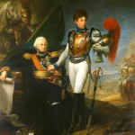 Le général de Lariboisière faisant ses adieux à son fils, lieutenant au 1er de carabiniers, au début de la bataille de la Moskowa, le 7 septembre 1812