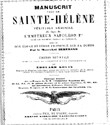 Document. "Le manuscrit venu de Sainte-Hélène de manière inconnue"