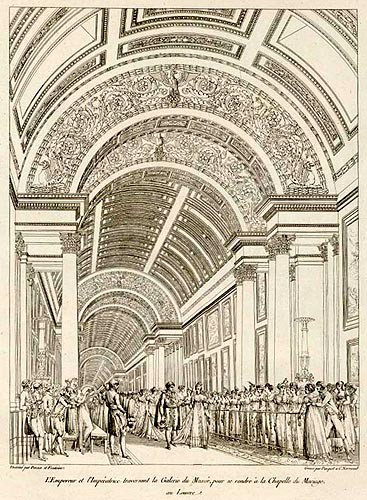 Le cortège du mariage dans la Grande Galerie du Louvre