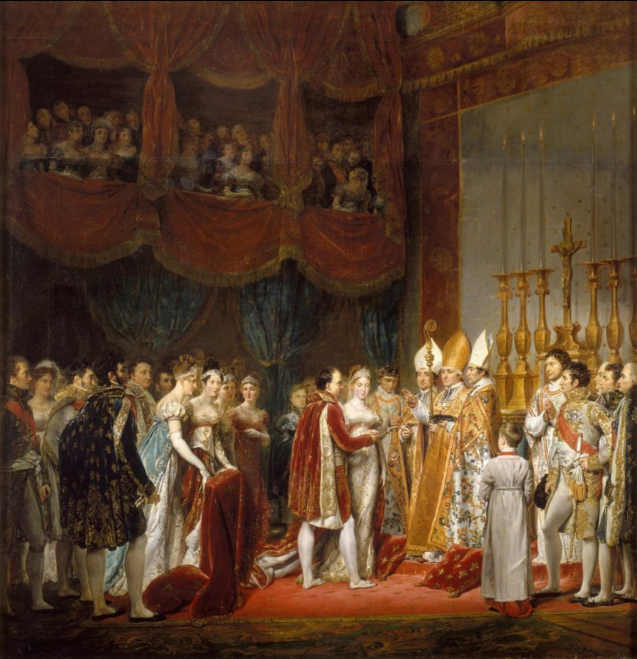 The religious marriage of Napoleon I and Marie-Louise in the Salon Carré at the Louvre, on 2 April, 1810