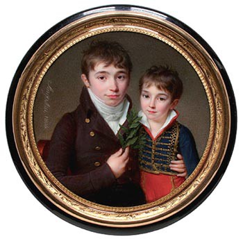 Portrait miniature of Jacques Prosper Masséna, Comte d’Essling and his brother François Victor