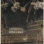 Vue de l’Hôtel de Ville illuminé avec la tribune Impériale construite pour la circonstance (10 juin 1810)