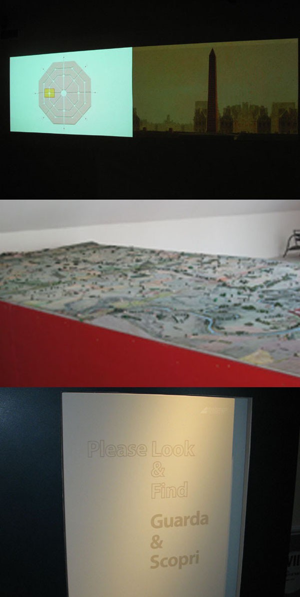 <i>The</i> Ville des Victoires<i>, large model map and "Look and find" exhibits for children</i>” /> <BR>And since it has no objects, the museum is free to retell the history using all the tools of the modern digital world, stimulating the eyes, ears, and fingers. This liberation from the constraints of “the exhibit” allows a much more sophisticated approach than is customary. Here video screens placed side-by-side recount the campaign alternately from the French and Austrian viewpoints, here an animation projected onto a table top shows the movements of the French and Austrian troops, <A class=texteIntro href=