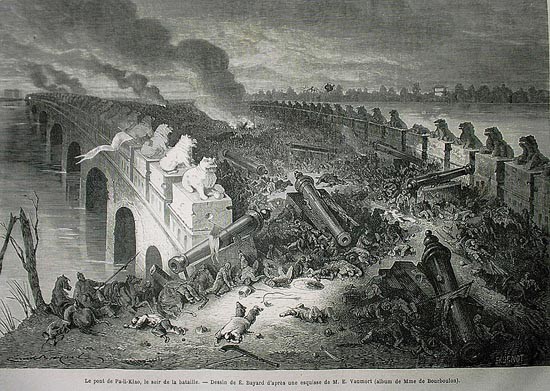 Le pont de Palikao, le soir de la bataille (21 septembre 1860)