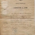 Personalised certificate for the Chinese expedition, 1860
