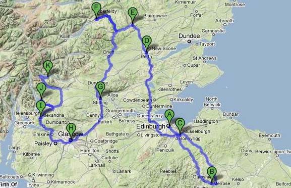 Eugenie’s Scottish itinerary, 1860