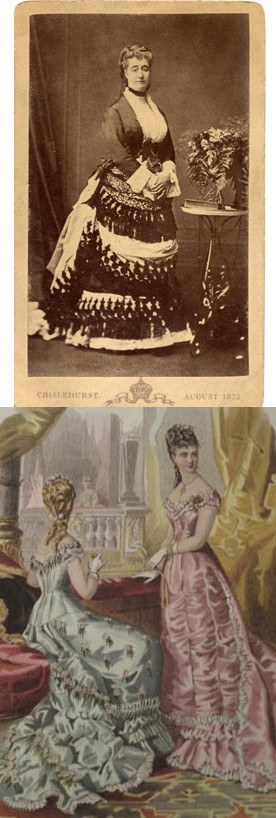 Gravure de mode et photographie de l'impératrice Eugénie, (c) Fondation Napoléon.