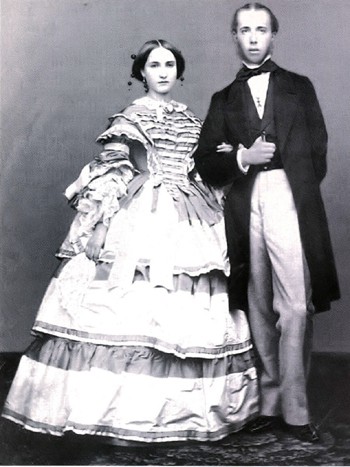 The Austrian archduke Ferdinand Maximilian Joseph (future emperor of Mexico) and his wife Charlotte of Belgium