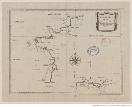 Carte de France / Corrigée par ordre du Roy sur les observations de Mss. de l'Académie des Sciences <br>© Bnf Gallica 