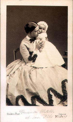 Photographie : La princesse Clotilde et son fils Victor Napoléon