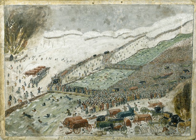 The French Army crossing the Berezina on 28 November 1812