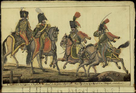 Costumes des guides chasseurs à cheval de la Garde impériale