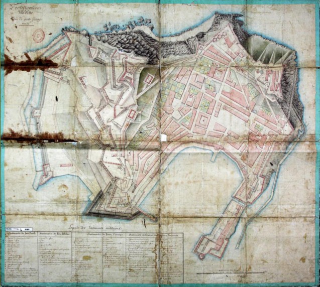 Plan des fortifications, île d’Elbe. Plan de Porto Ferrajo, an 10 (1802)