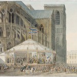 Rotonde décorée de tapisseries, accueillant les invités lors de leur arrivée à Notre-Dame [Sacre de Napoléon Ier, 2 décembre 1804]