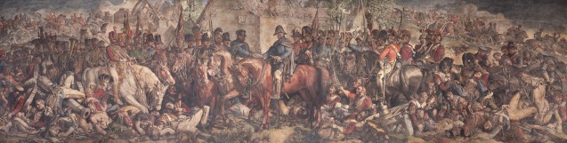 La rencontre de Wellington et Blücher après la bataille de Waterloo