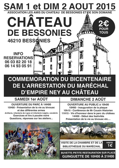 Bicentenaire de l’arrestation du maréchal Ney à Bessonies (46)