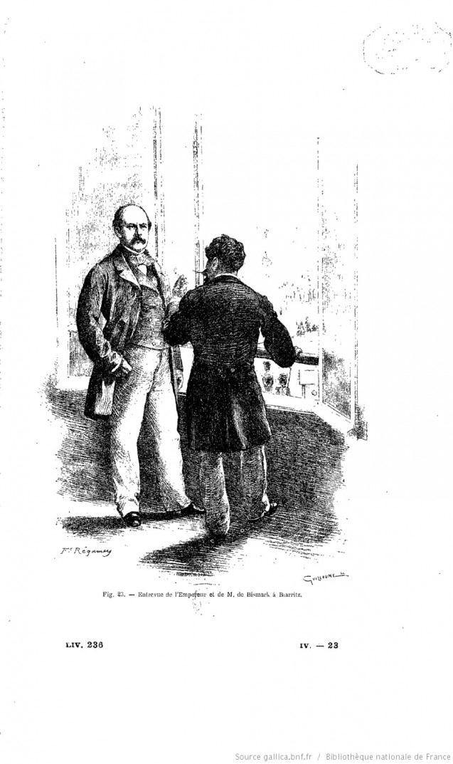 Octobre 1865 : l'entrevue de Biarritz.Histoire illustrée du Second Empire. Tome 4, Taxile Delord (1892) © Gallica, BnF