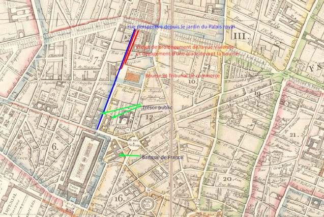 Projet d'aménagement aux abords de la Bourse : rue et place (1812) © Fondation Napoléon / I. Delage