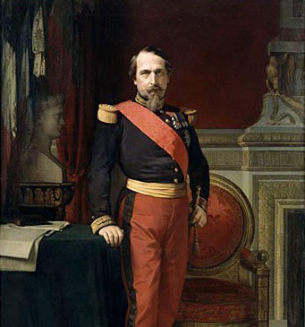 Portrait en pied de Napoléon III, en uniforme de général de brigade, dans son Grand Cabinet aux Tuileries, par J.-H. Flandrin, 1861, musée du château de Versailles © art.rmngp.fr