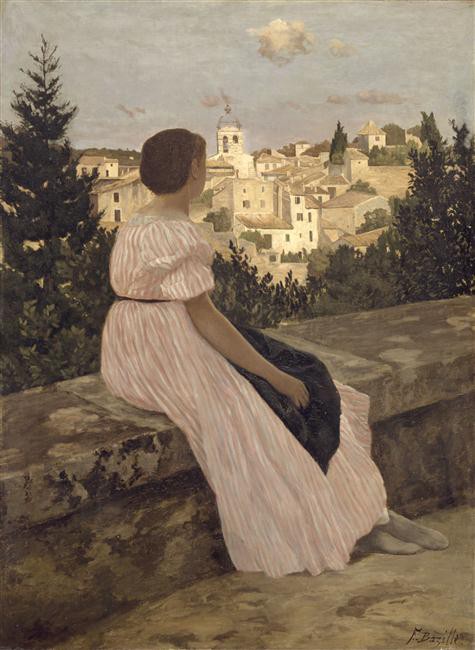 Jean Frédéric Bazille - La Robe rose - 1864 © Musée d'Orsay, Dist. RMN-Grand Palais - Patrice Schmidt