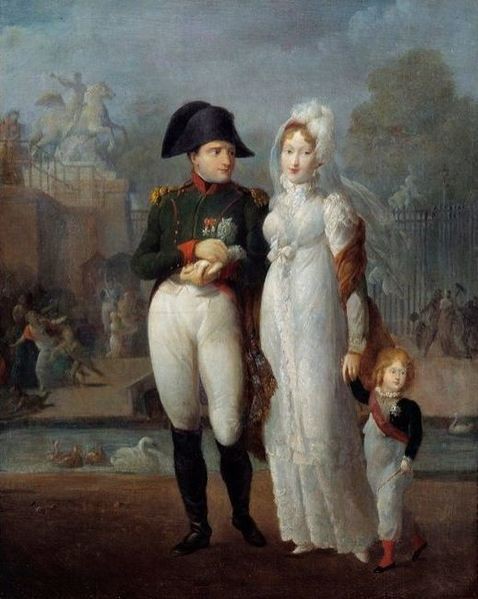 Napoléon, Marie-Louise et le roi de Rome dans les jardins des Tuileries, Anonyme © Wikipedia