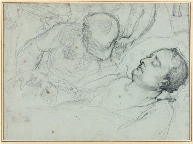 Grand-maréchal Bertrand weeping over Napoleon’s body