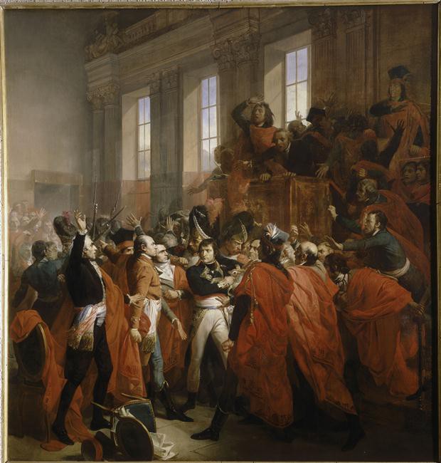 Le Dix Huit Brumaire, 10 novembre 1799. Bonaparte au conseil des Cinq-Cents à Saint-Cloud © RMN-Grand Palais (Château de Versailles) Droits réservés