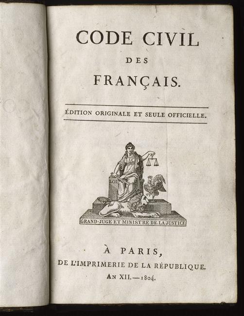 Texte > 1804, Le Code civil des Français : la même loi pour tous et partout !