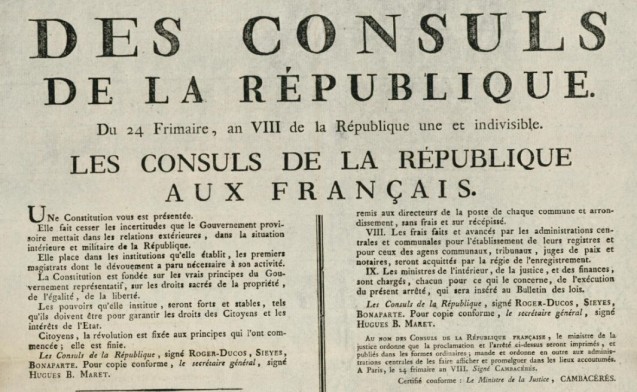 Avec le coup d’État du 18 Brumaire, la Révolution est-elle terminée ? <br>Le travail de l’historien. Lecture d’un document.