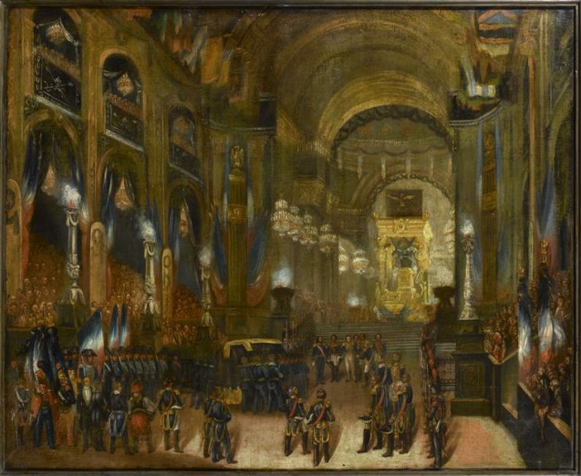 d'après Jean Baptiste Arnout, L'arrivée du corps de l'Empereur dans l'église saint-Louis des Invalides © RMN-Grand Palais (musées de l'Île d'Aix) - Gérard Blot