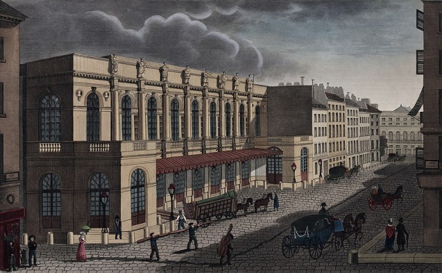 Vue de la nouvelle salle de l'Opéra prise de la rue de Provence © New York Public Library Digital Collections.