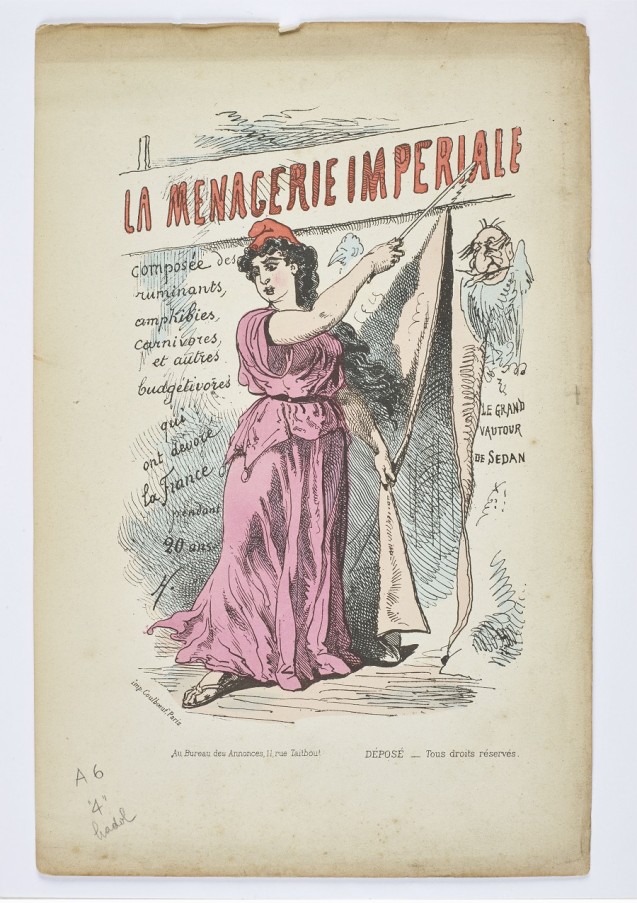 La Ménagerie impériale, composée des ruminants, amphibies, carnivores et autres budgétivores qui ont dévoré la France pendant 20 ans [the Imperial Menagerie, featuring ruminants, amphibians, carnivores, and other state-funding-ivores who have been devouring France for the last 20 years]