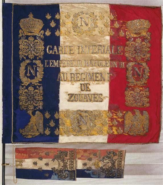 Le drapeau du régiment de zouaves de la Garde impériale, modèle 1854