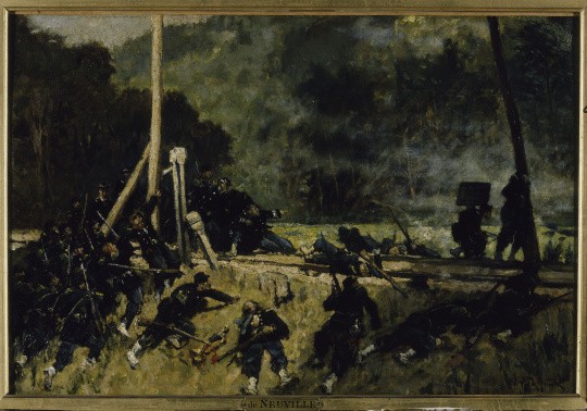 Combat sur une voie ferrée; armée de la Loire 1870-71, Alphonse Marie Deneuville<br>© RMN-Grand Palais - Agence Bulloz