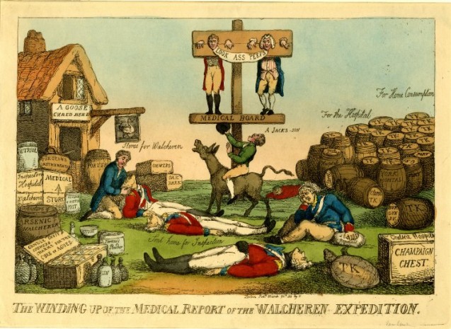 The winding up of the medical report of the Walcheren expedition<br>(La conclusion du rapport médical de l'expédition de Walcheren)<br> Thomas Rowlandson © British Museum